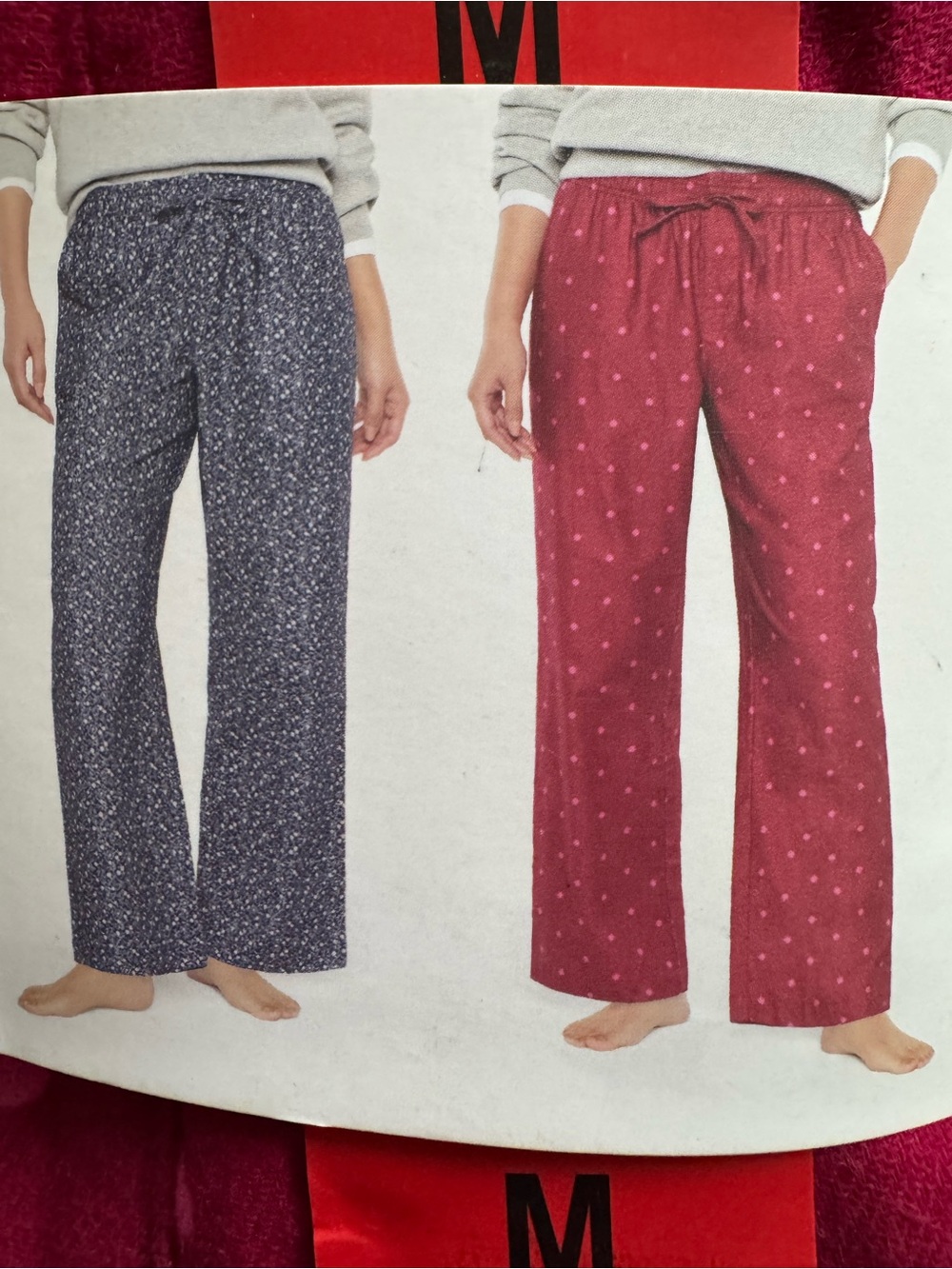 Gap 2-Pack Flannel Pant Floral / Red Women’s Size Medium 100% Cotton